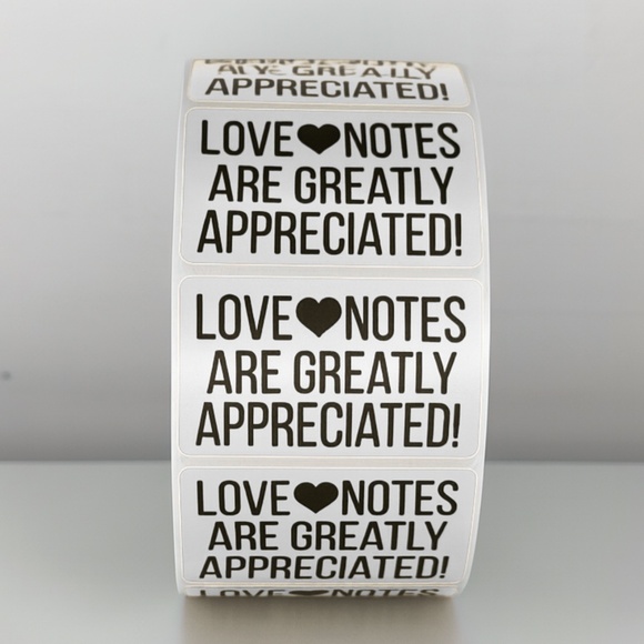 Love Notes Are Appreciated Stickers | Small Business Thank You Labels - Picture 10 of 11